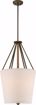 Picture of NUVO Lighting 60/5899 3 Light - Seneca 17" Pendant - Mahogany Bronze Finish with Wrapped Rope - Beige Linen Fabric Shade - Etched Glass Diffuser