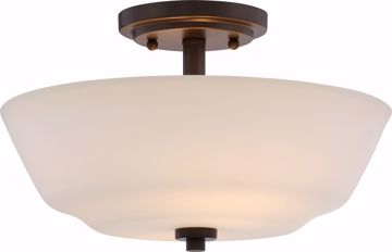 Picture of NUVO Lighting 60/5906 Willow - 2 Light Semi Flush Fixture with White Glass