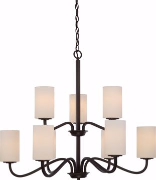 Picture of NUVO Lighting 60/5909 Willow - 9 Light 2-Tier Hanging Fixture with White Glass