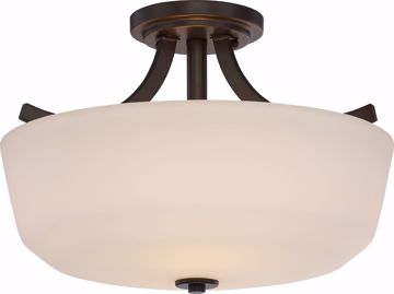 Picture of NUVO Lighting 60/5926 Laguna - 2 Light Semi Flush with White Glass