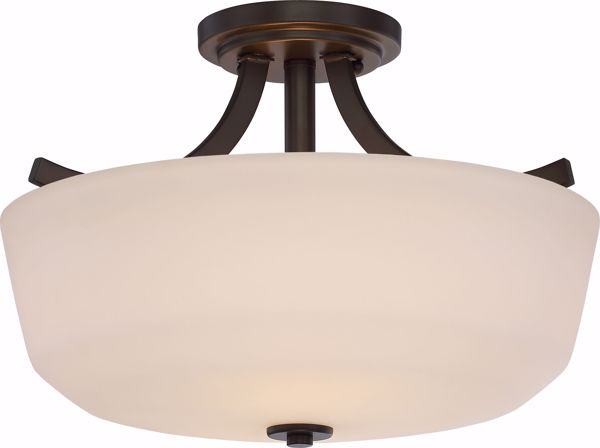 Picture of NUVO Lighting 60/5926 Laguna - 2 Light Semi Flush with White Glass