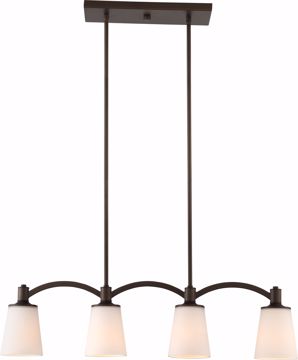 Picture of NUVO Lighting 60/5975 Laguna 4 Light Island Pendant - Forest Bronze with White Glass