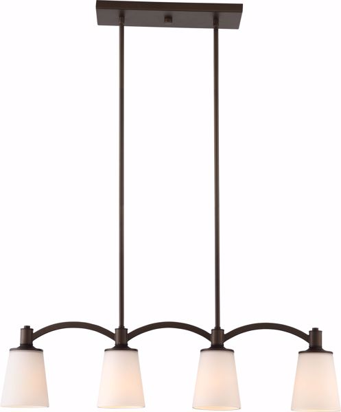 Picture of NUVO Lighting 60/5975 Laguna 4 Light Island Pendant - Forest Bronze with White Glass