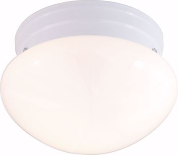 Picture of NUVO Lighting 60/6026 1 Light - 8" - Flush Mount - Small White Mushroom; Color retail packaging