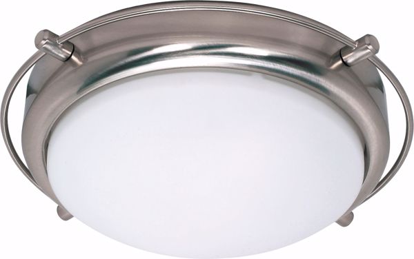 Picture of NUVO Lighting 60/608 Polaris - 2 Light - 14" - Flush Mount - with Satin Frosted Glass Shades