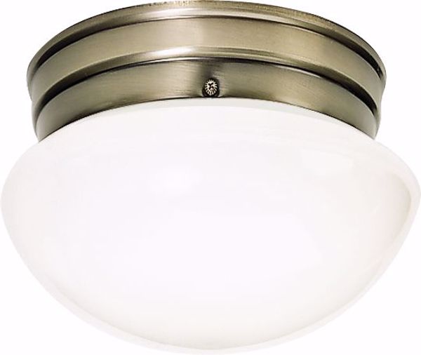 Picture of NUVO Lighting 60/6114 1 Light - 8" - Flush Mount - Small White Mushroom; Color retail packaging