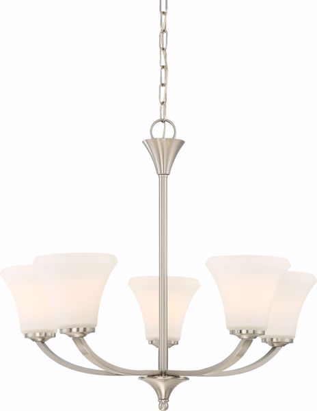 Picture of NUVO Lighting 60/6205 Fawn 5 Light Chandelier Fixture - Brushed Nickel Finish