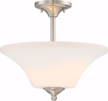 Picture of NUVO Lighting 60/6212 Fawn 2 Light Semi Flush Fixture - Brushed Nickel Finish