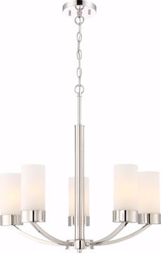 Picture of NUVO Lighting 60/6225 Denver 5 Light Chandelier Fixture - Polished Nickel Finish