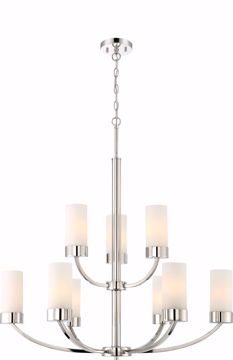 Picture of NUVO Lighting 60/6229 Denver 9 Light Chandelier Fixture - Polished Nickel Finish