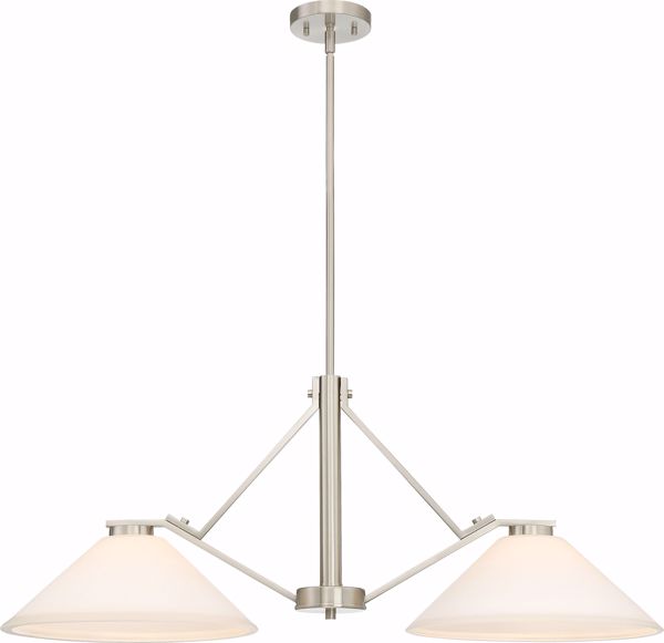 Picture of NUVO Lighting 60/6248 Nome 2 Light Island Pendant Fixture - Brushed Nickel Finish