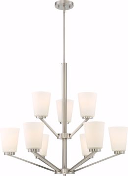 Picture of NUVO Lighting 60/6249 Nome 9 Light Chandelier Fixture - Brushed Nickel Finish