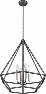 Picture of NUVO Lighting 60/6261 Orin 4 Light Pendant Fixture - Iron Black with Brushed Nickel Accents Finish