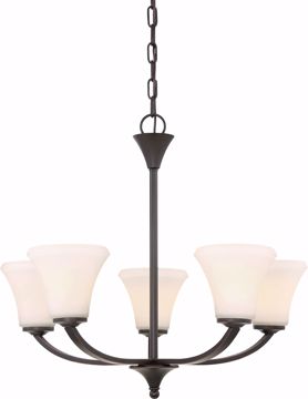Picture of NUVO Lighting 60/6305 Fawn 5 Light Chandelier Fixture - Mahogany Bronze Finish