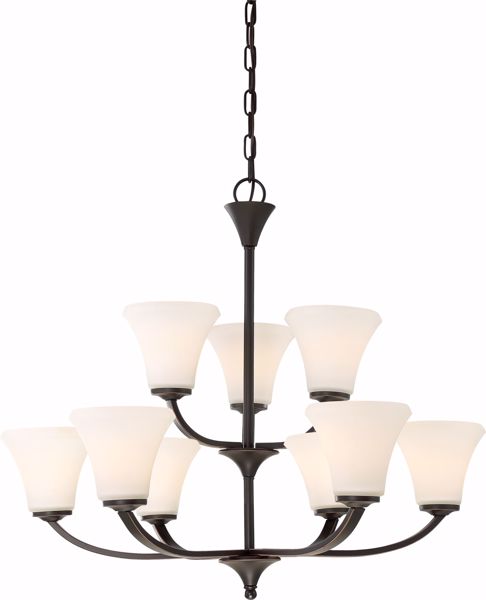 Picture of NUVO Lighting 60/6309 Fawn 9 Light Chandelier Fixture - Mahogany Bronze Finish