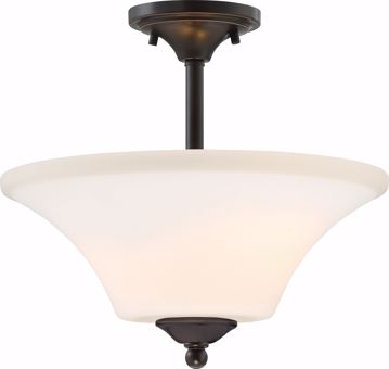 Picture of NUVO Lighting 60/6312 Fawn 2 Light Semi Flush Fixture - Mahogany Bronze Finish