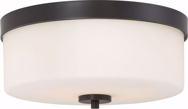 Picture of NUVO Lighting 60/6331 Denver 2 Light Flush Mount Fixture - Mahogany Bronze Finish