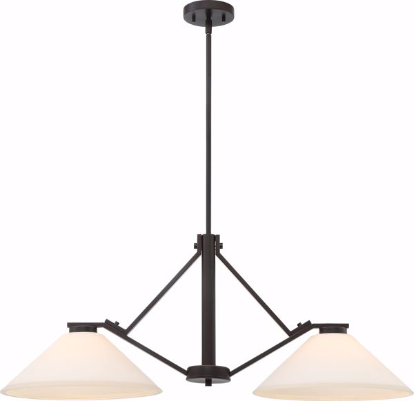 Picture of NUVO Lighting 60/6348 Nome 2 Light Island Pendant Fixture - Mahogany Bronze Finish