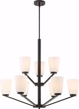 Picture of NUVO Lighting 60/6349 Nome 9 Light Chandelier Fixture - Mahogany Bronze Finish