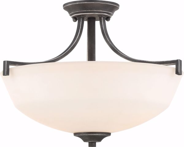 Picture of NUVO Lighting 60/6369 Chester - 2 Light Semi Flush Fixture - Iron Black Finish