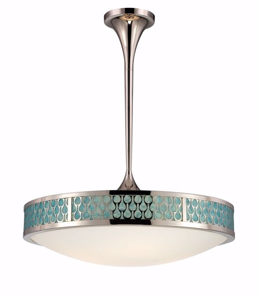 Picture of NUVO Lighting 62/141 Raindrop - Large Pendant with White Glass and removable Aquamarine insert