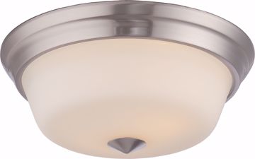 Picture of NUVO Lighting 62/363 Calvin - 2 Light Flush Fixture with Satin White Glass - LED Omni Included