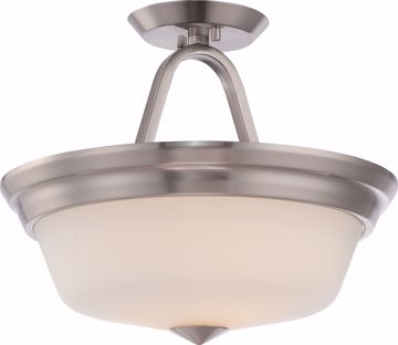 Picture of NUVO Lighting 62/364 Calvin - 2 Light Semi Flush with Satin White Glass - LED Omni Included