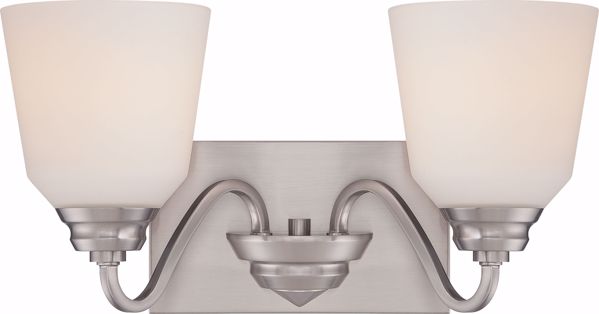 Picture of NUVO Lighting 62/367 Calvin - 2 Light Vanity Fixture with Satin White Glass - LED Omni Included