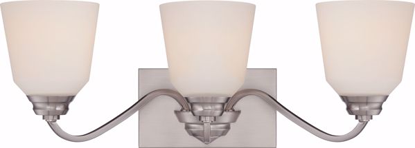 Picture of NUVO Lighting 62/368 Calvin - 3 Light Vanity Fixture with Satin White Glass - LED Omni Included