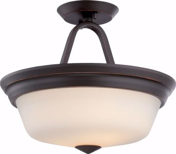 Picture of NUVO Lighting 62/374 Calvin - 2 Light Semi Flush with Satin White Glass - LED Omni Included