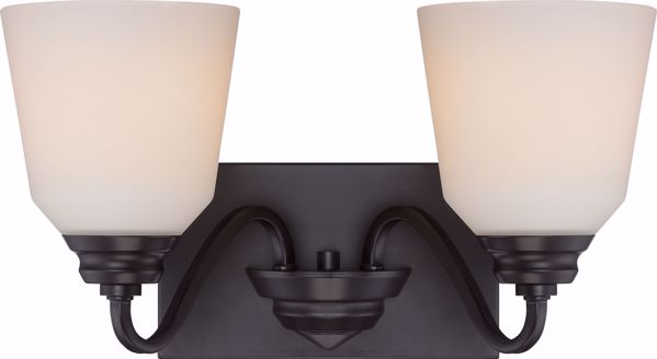 Picture of NUVO Lighting 62/377 Calvin - 2 Light Vanity Fixture with Satin White Glass - LED Omni Included