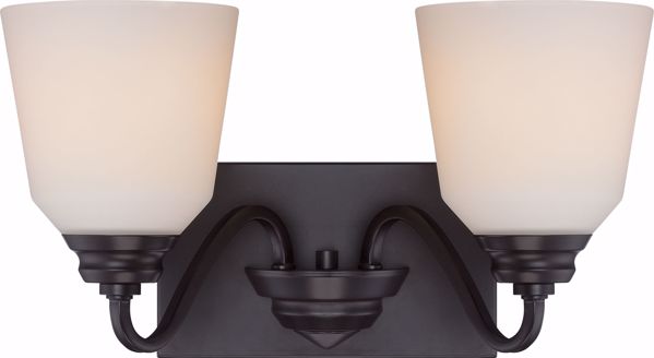 Picture of NUVO Lighting 62/377 Calvin - 2 Light Vanity Fixture with Satin White Glass - LED Omni Included