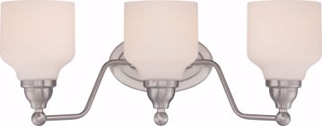 Picture of NUVO Lighting 62/388 Kirk - 3 Light Vanity Fixture with Satin White Glass - LED Omni Included