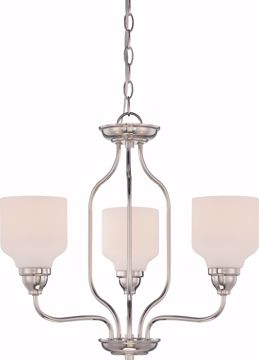 Picture of NUVO Lighting 62/389 Kirk - 3 Light Chandelier with Satin White Glass - LED Omni Included