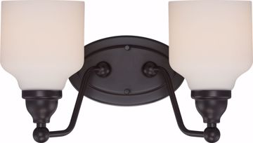 Picture of NUVO Lighting 62/397 Kirk - 2 Light Vanity Fixture with Satin White Glass - LED Omni Included