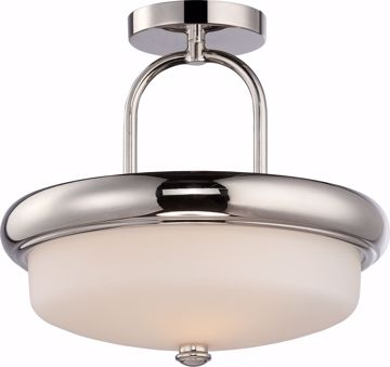 Picture of NUVO Lighting 62/404 Dylan - 2 Light Semi Flush with Etched Opal Glass - LED Omni Included