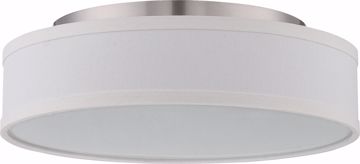 Picture of NUVO Lighting 62/524 Heather - LED Flush Fixture with White Linen Shade