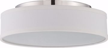 Picture of NUVO Lighting 62/526 Heather - LED Flush Fixture with White Linen Shade