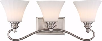 Picture of NUVO Lighting 62/803 Tess 3-Light Vanity; Brushed Nickel Finish