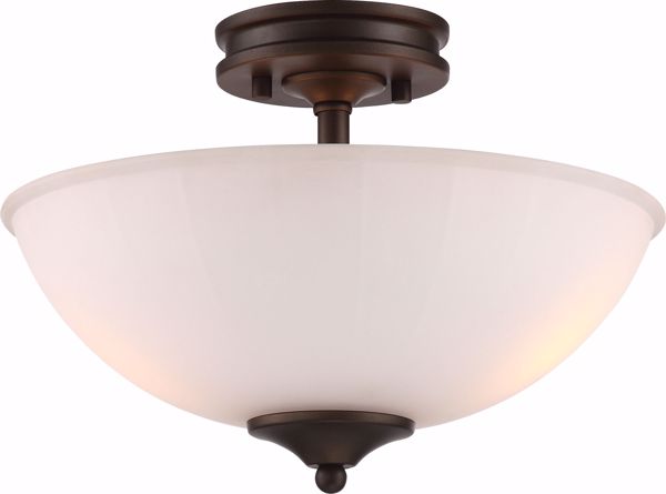 Picture of NUVO Lighting 62/908 Tess Semi Flush; Aged Bronze Finish