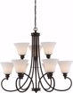 Picture of NUVO Lighting 62/910 Tess 9 Light Chandelier; Aged Bronze Finish