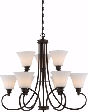 Picture of NUVO Lighting 62/910 Tess 9 Light Chandelier; Aged Bronze Finish