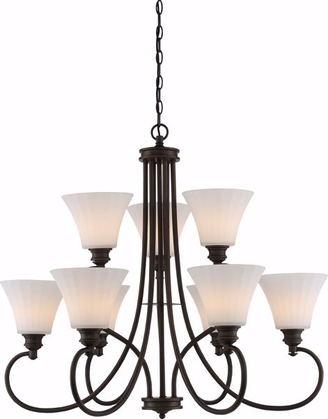 Picture of NUVO Lighting 62/910 Tess 9 Light Chandelier; Aged Bronze Finish