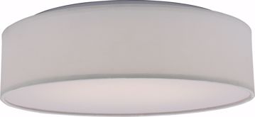 Picture of NUVO Lighting 62/990 15" Fabric Drum LED Decor Flush Mount Fixture - White Fabric Shade - Acrylic Diffuser