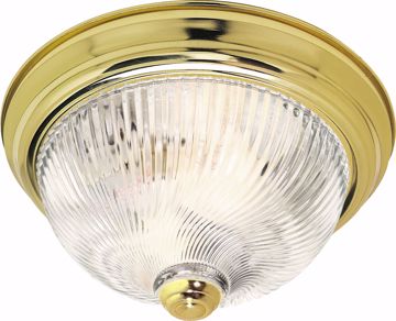 Picture of NUVO Lighting SF76/024 2 Light - 11" - Flush Mount - Clear Ribbed Swirl Glass