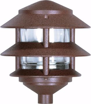 Picture of NUVO Lighting SF76/632 Pagoda Garden Fixture; Small Hood; 1 light; 2 Louver; Old Bronze Finish