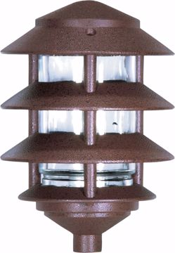 Picture of NUVO Lighting SF76/633 Pagoda Garden Fixture; Small Hood; 1 light; 3 Louver; Old Bronze Finish