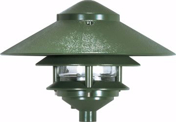 Picture of NUVO Lighting SF76/634 Pagoda Garden Fixture; Large 10" Hood; 1 light; 2 Louver; Green Finish