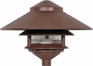 Picture of NUVO Lighting SF76/635 Pagoda Garden Fixture; Large 10" Hood; 1 light; 2 Louver; Old Bronze Finish