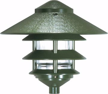 Picture of NUVO Lighting SF76/636 Pagoda Garden Fixture; Large 10" Hood; 1 light; 3 Louver; Green Finish